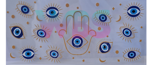 16oz UV DTF Libbey Wrap Wedding Evil Eye Hand #367