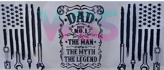 16oz UV DTF Libbey Wrap Dad Jack Daniels #361