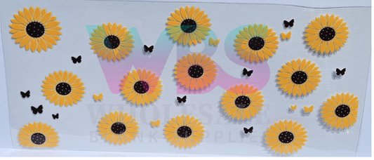 16oz UV DTF Libbey Wrap Sunflowers #308