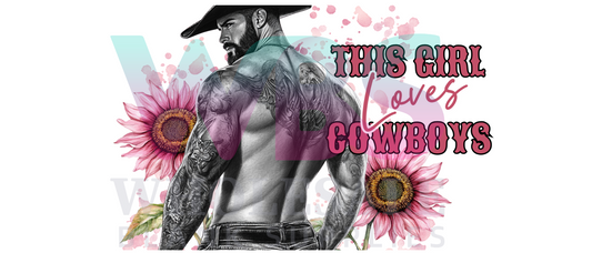 16oz UV DTF Libbey Wrap Tatt Boy Cowboy This Boy loves cowboys #318