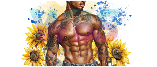 16oz UV DTF Libbey Wrap Tatt Boy Cowboy Sunflowers  #321