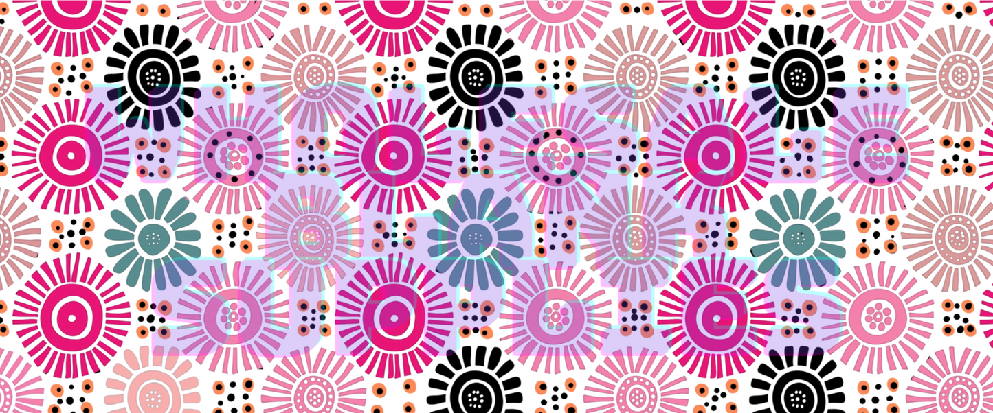 16oz UV DTF Libbey Wrap Aboriginal Indigenous Dot Art Work Painting Pinks #A339