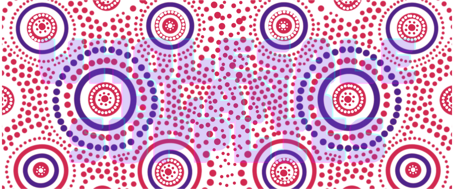 16oz UV DTF Libbey Wrap Aboriginal Indigenous Dot Art Work Painting Circles Blue #A343