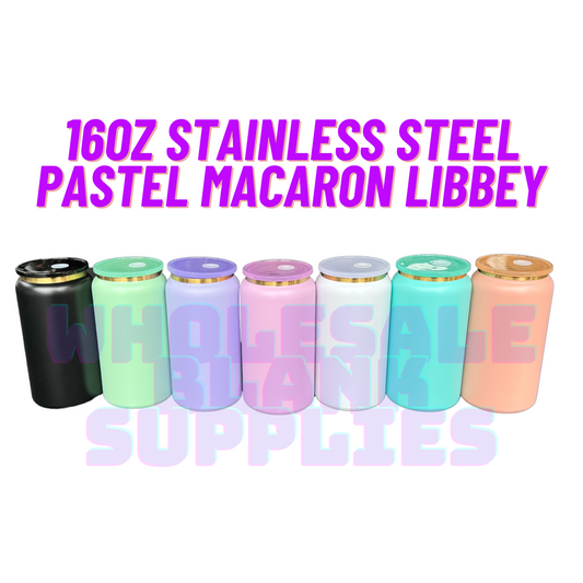 BULK BUYS 10 pack 16oz Stainless Steel Gold Plated Pastel Macaron Libbey | Colour Straw