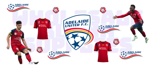 16oz UV DTF Libbey Wrap Soccer Adelaide United #A256