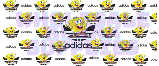 16oz UV DTF Libbey Wrap SpongeBob CRAZY  & ADIDAS #A365