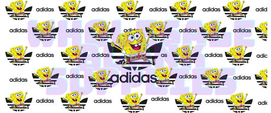 16oz UV DTF Libbey Wrap SpongeBob CRAZY  & ADIDAS #A306