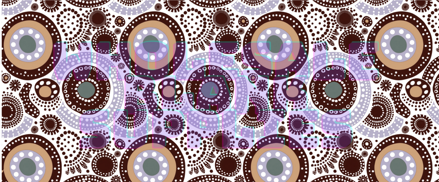 16oz UV DTF Libbey Wrap Aboriginal Indigenous Dot Art Work Painting Brown Circles #A347