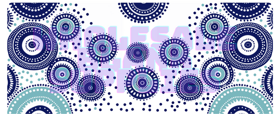 16oz UV DTF Libbey Wrap Aboriginal Indigenous Dot Art Work Painting Blue #A350