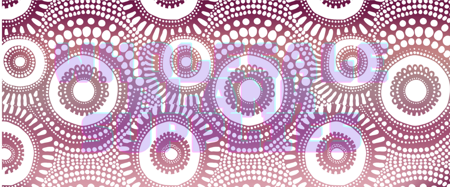 16oz UV DTF Libbey Wrap Aboriginal Indigenous Dot Art Work Painting Purple #A353