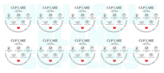 16oz UV DTF x10 cup decals on a sheet Libbey Handwash Only thank you for supporting my small business #47