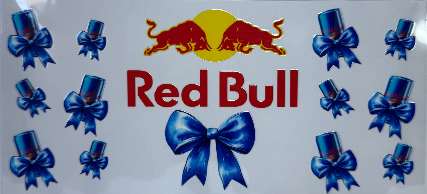 16oz UV DTF Libbey Wrap redbull blue bows #199