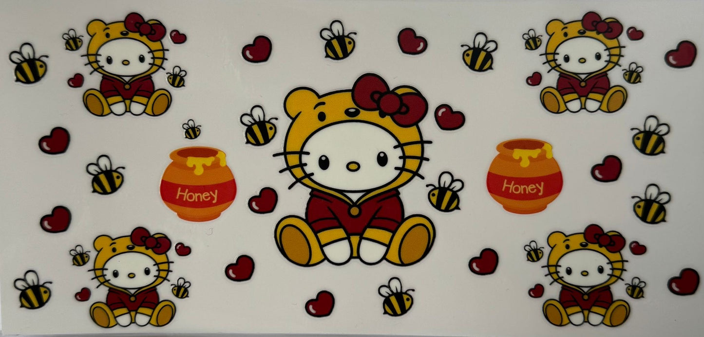 16oz UV DTF Libbey Wrap Hello Kitty Honey Bee #W181