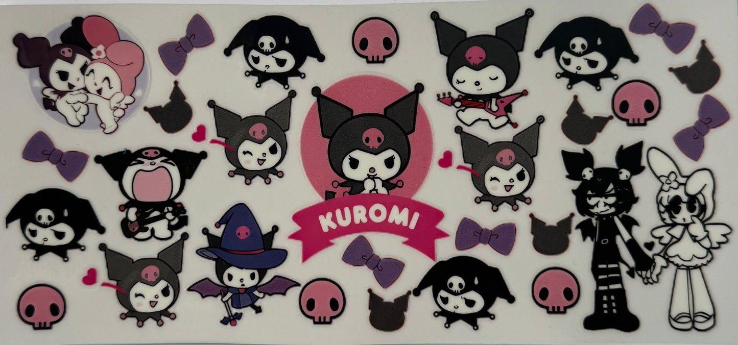 16oz UV DTF Libbey Wrap Kuromi Pink #W180