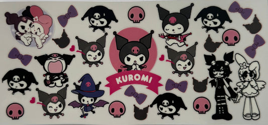 16oz UV DTF Libbey Wrap Kuromi Pink #W180