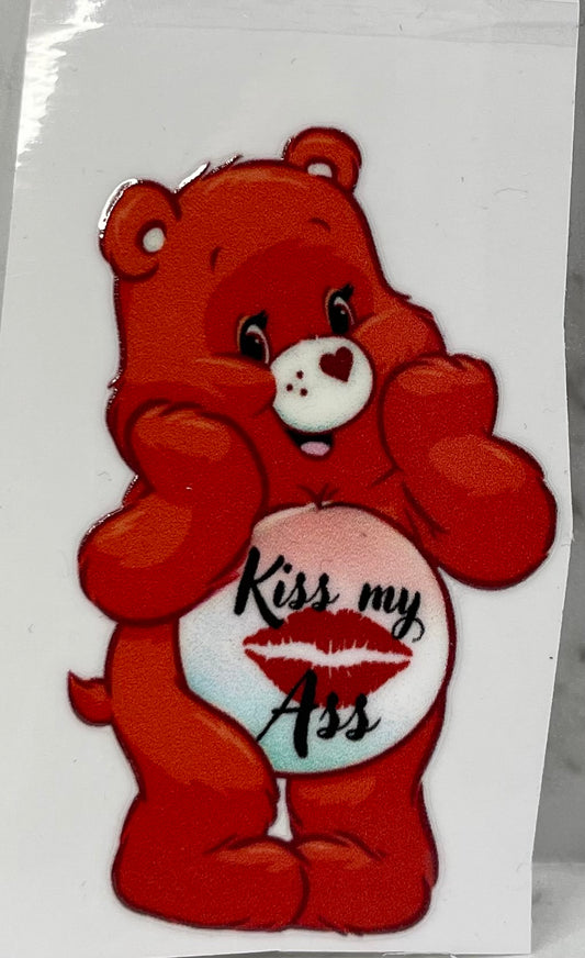 UV DTF Decal - Swear Bear kiss my ass #D59