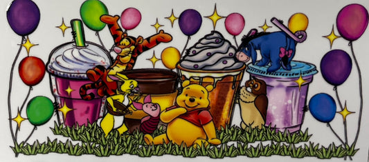 16oz UV DTF Libbey Wrap Winnie the Pooh drinks balloons #968