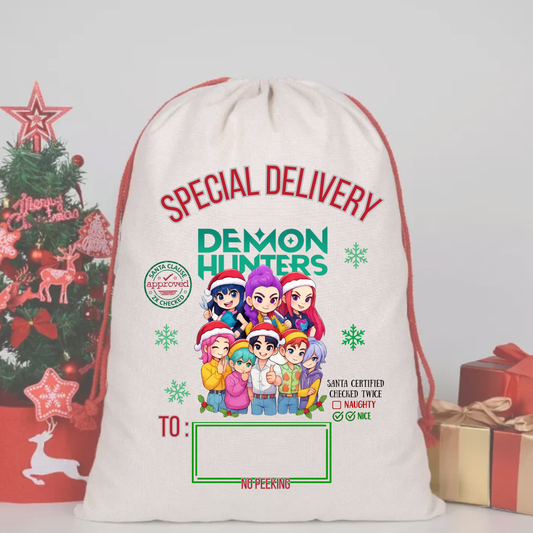 KPOP DEMON HUNTERS HUNTRIX 1 SANTA SACK DTF – SPECIAL DELIVERY DTF Print  🎅💌 pre order OCTOBER