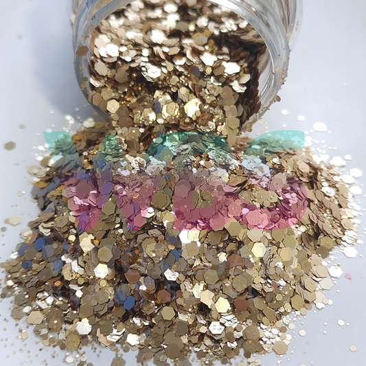 Chunky Glitter Pouch | 250gm | DESERT GOLD | MATTE little shine