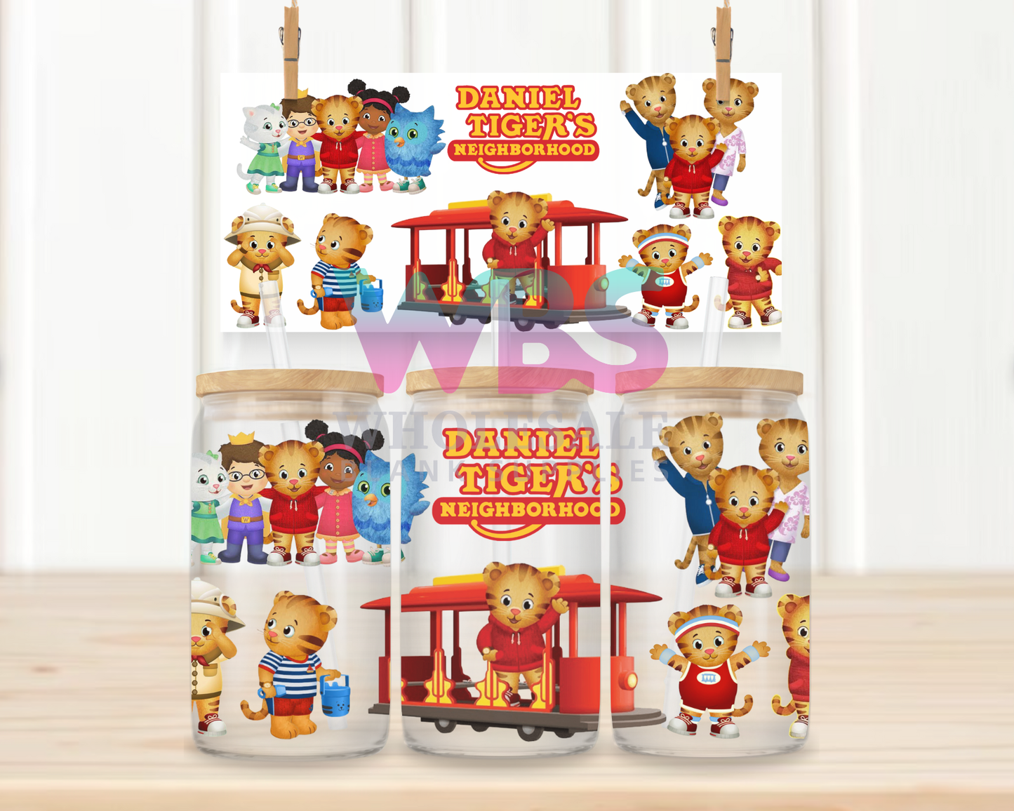 16oz UV DTF Libbey Wrap Daniel Tiger Kids #W65