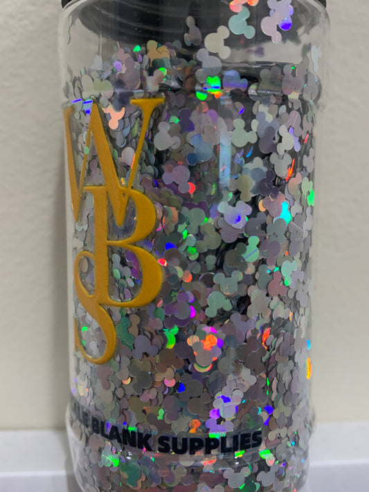 Shapes Glitter | 75gm | Silver Mickey Mouse Head