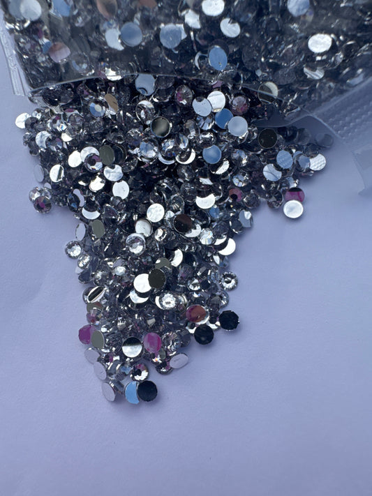 3mm Flat Back Silver Back Crystal Diamond Rhinestones | 100gm | WBS-12