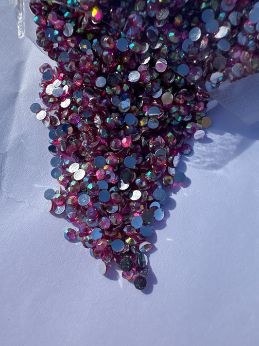 3mm Flat Back Silver Back AB LUX Crystal Diamond Rhinestones | 100gm | WBS - B50