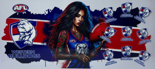 16oz UV DTF Libbey Wrap AFL western bulldogs #a96