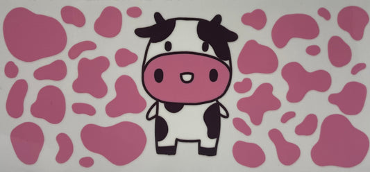 16oz UV DTF Libbey Wrap Cow Pink Print #A182