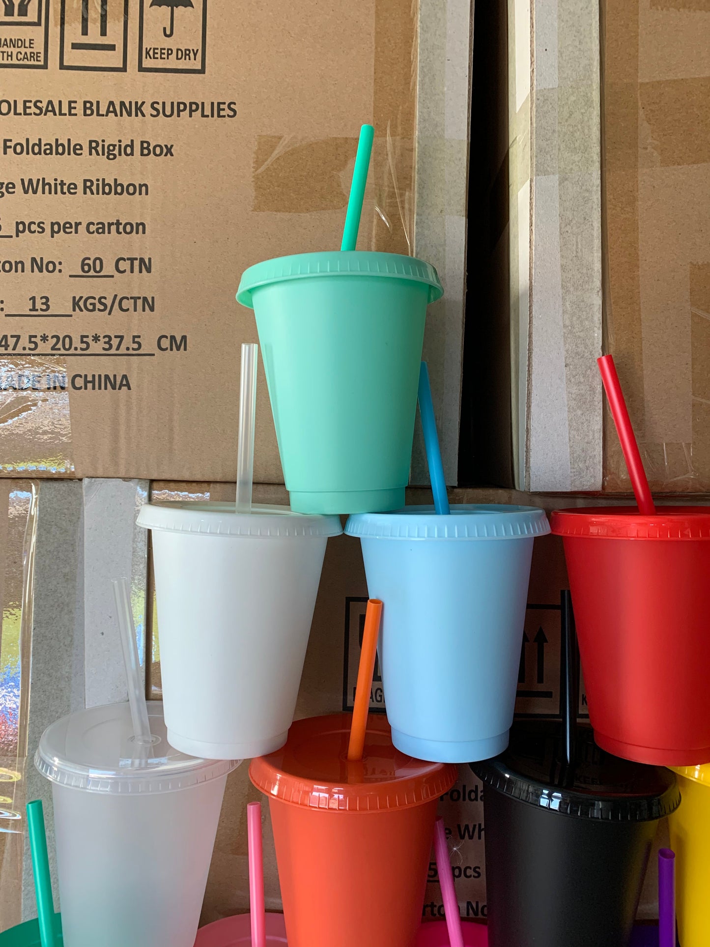 100x 16oz Cold Cups Solid Colour