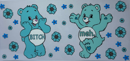 16oz UV DTF Libbey Wrap Care Bear bitch meh #551