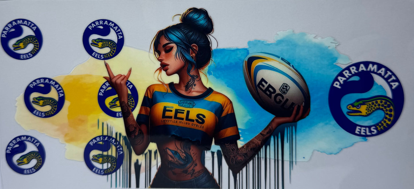 16oz UV DTF Libbey Wrap NRL parramatta eels #589