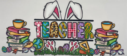 16oz UV DTF Libbey Wrap Teacher Bunny Ears #A191