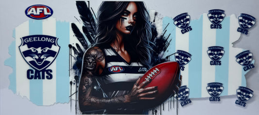 16oz UV DTF Libbey Wrap AFL Geelong cats #598