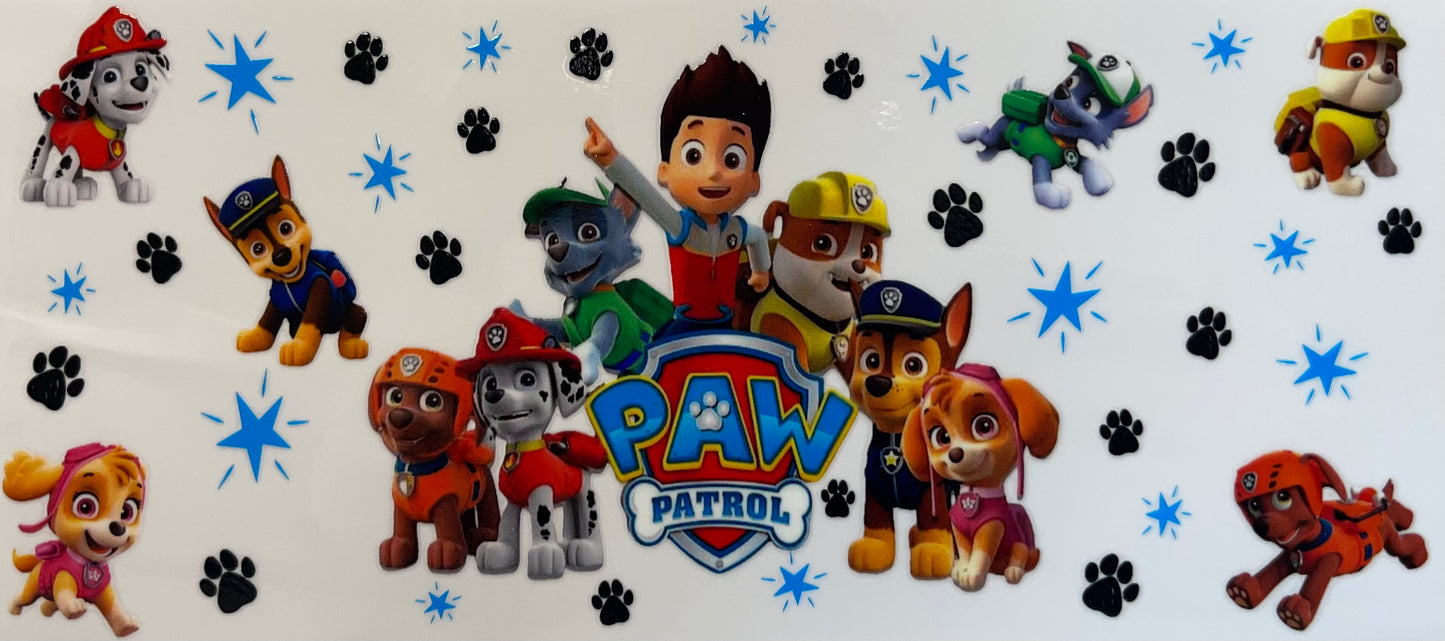 16oz UV DTF Libbey Wrap Pawpatrol Blue Star #348