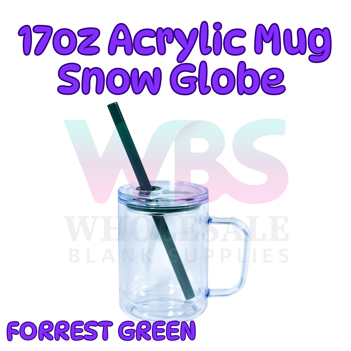 🌈 ACRYLIC 17oz Snow Globe Mug 💦 Seal Coloured EOFY