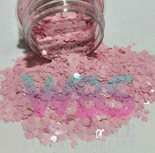 🌸 PINK BLUSH | Chunky Matte Glitter – 250gm 🌸