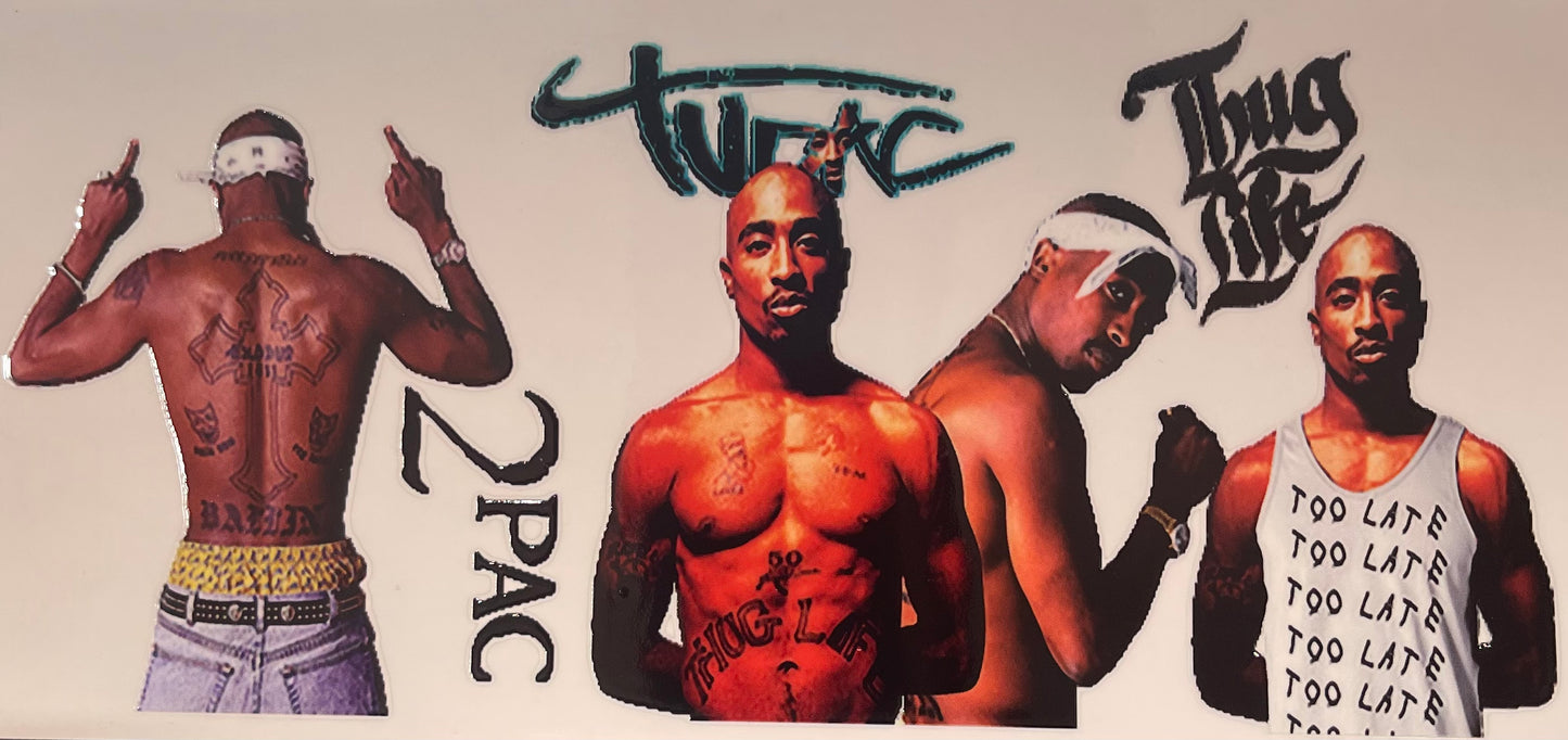 16oz UV DTF Libbey Wrap Rappers 2pac Tupac v2 #843