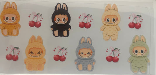 16oz UV DTF Libbey Wrap cherries Labubu Kids #W162