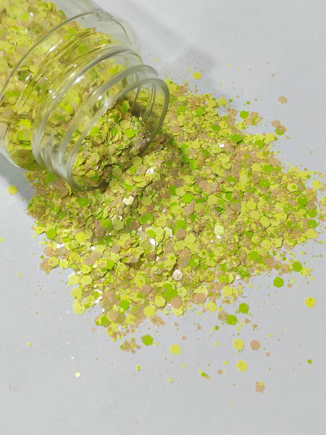 Chunky Glitter | 85gm | Yellow Green Mix