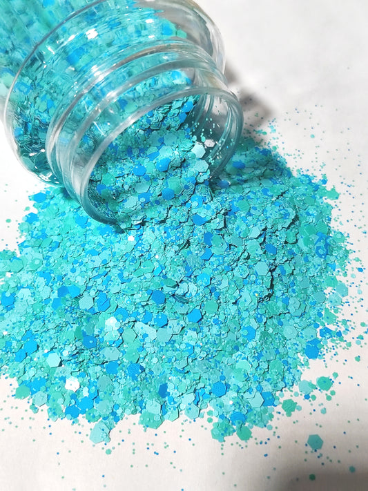 Chunky Glitter | 85gm | Blue Green Mix