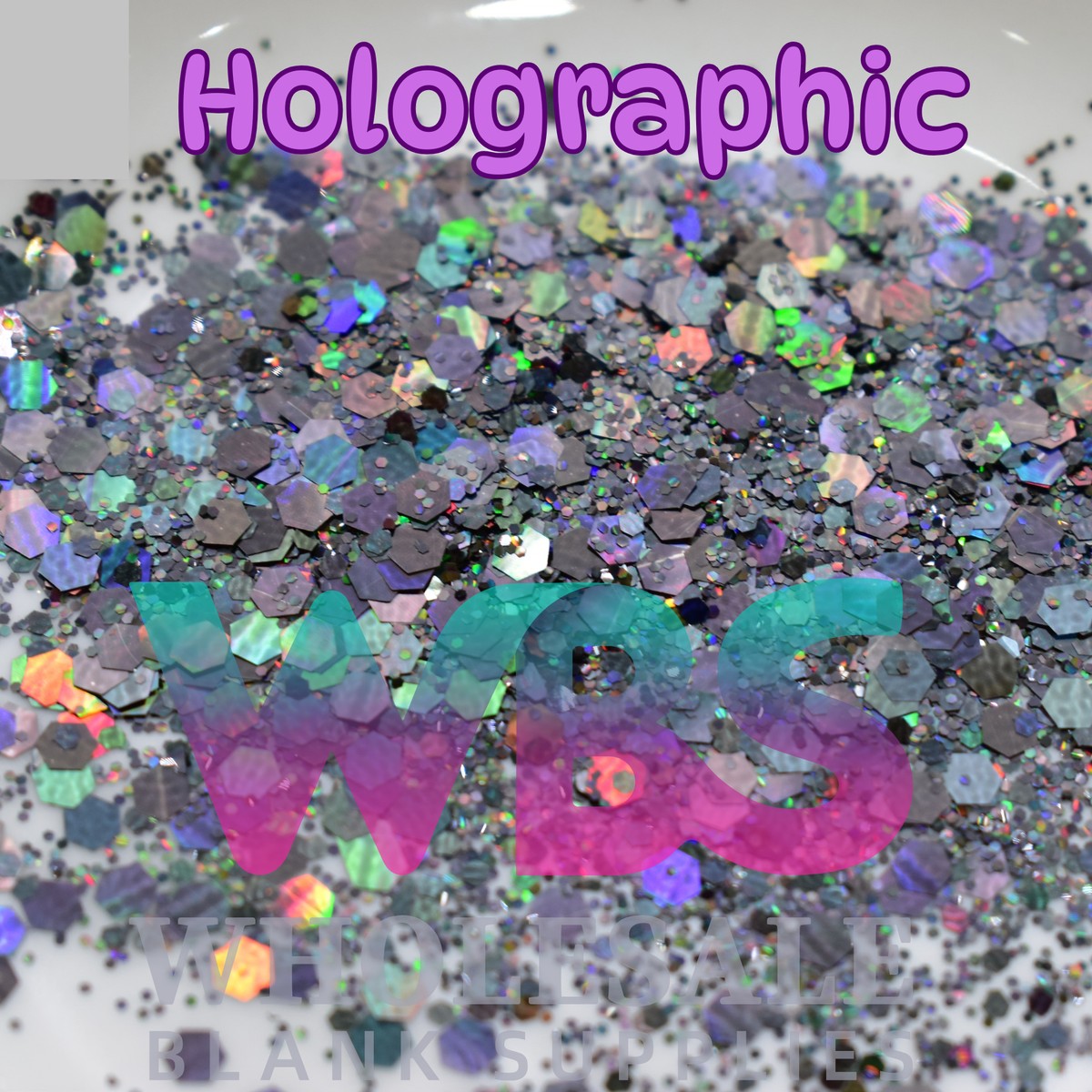 Black | Holographic Iridescent Glitter | 50gm