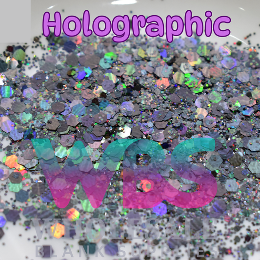 Black | Holographic Iridescent Glitter | 50gm