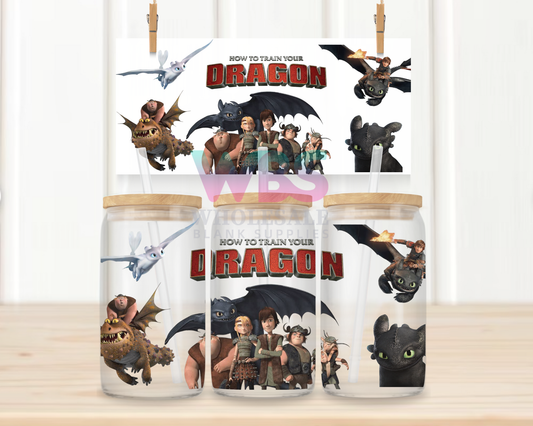 16oz UV DTF Libbey Wrap How to Train Dragon  #W53
