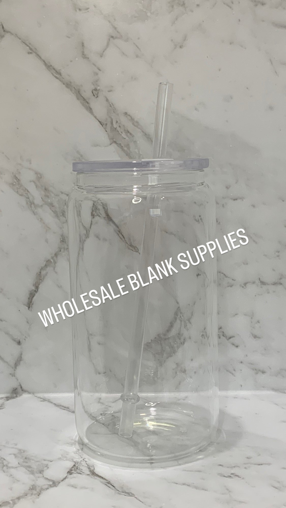 16oz Sublimation Clear Glass Libbey | Clear Lid