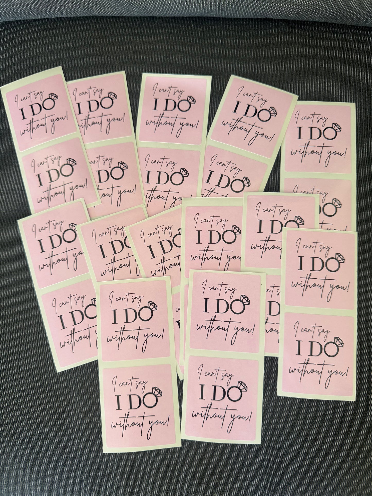 Square pink sticker, I can’t say I do without you - ring 5.5x6cm