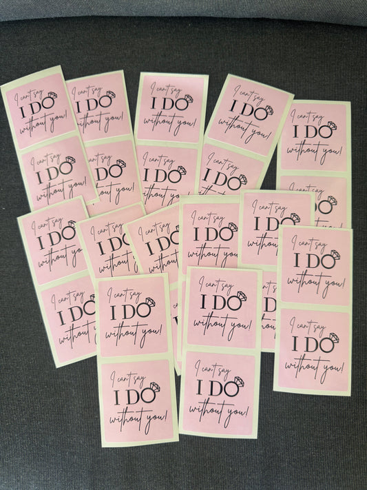 Square pink sticker, I can’t say I do without you - ring 5.5x6cm