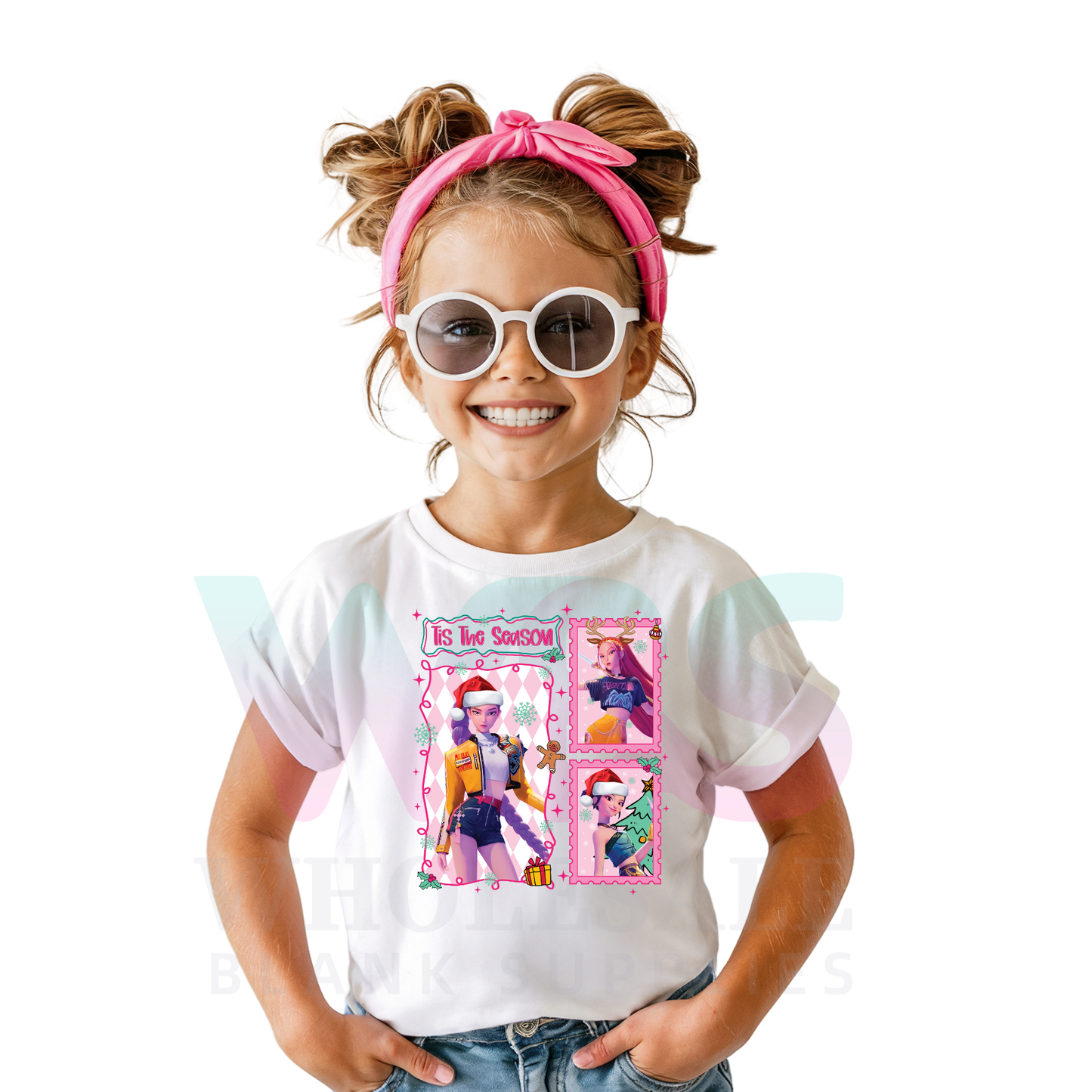 HUNTRIX kpop pink Christmas #18  KIDS - DTF TRANSFER