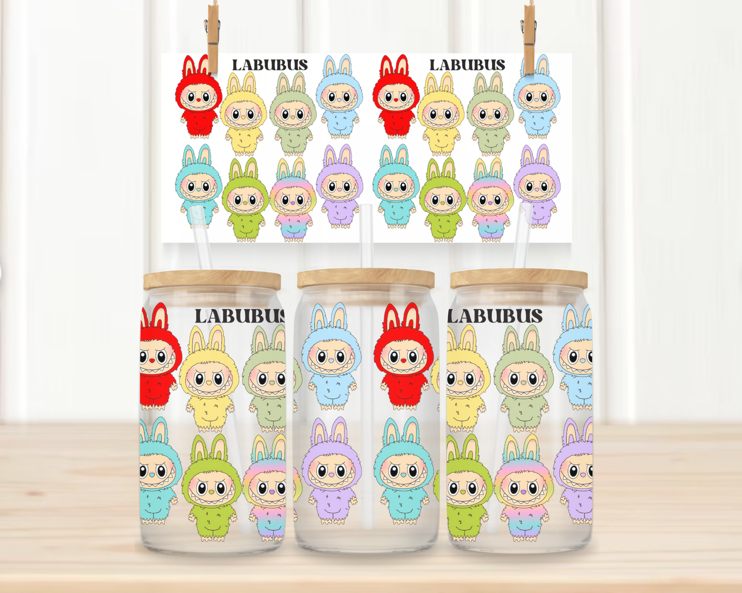 16oz UV DTF Libbey Wrap – LABUBU  #W11