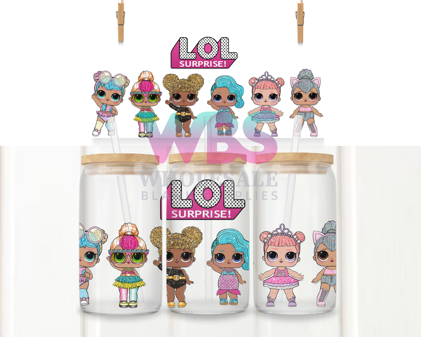 16oz UV DTF Libbey Wrap LOL Dolls Kids #W74